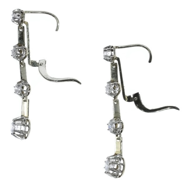 Estate diamond dangle earrings 18kt white gold